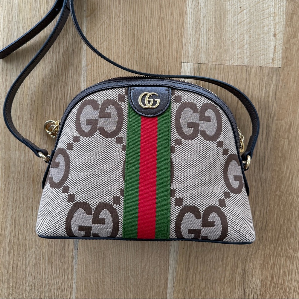 Gucci Beige and Green Crossbody Bag